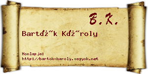 Bartók Károly névjegykártya