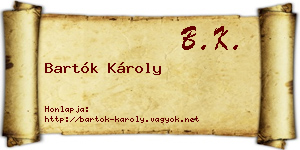 Bartók Károly névjegykártya