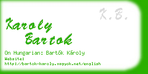 karoly bartok business card